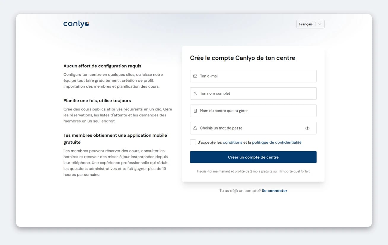 Créez votre compte Canlyo