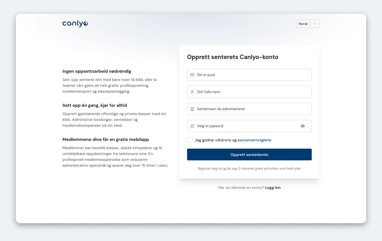 Opprett Canlyo-kontoen din