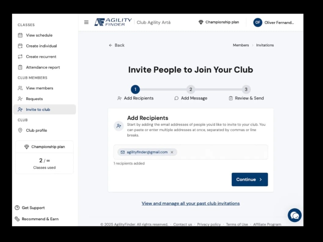 Invite members by email