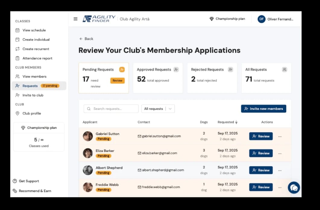 Review membership requests