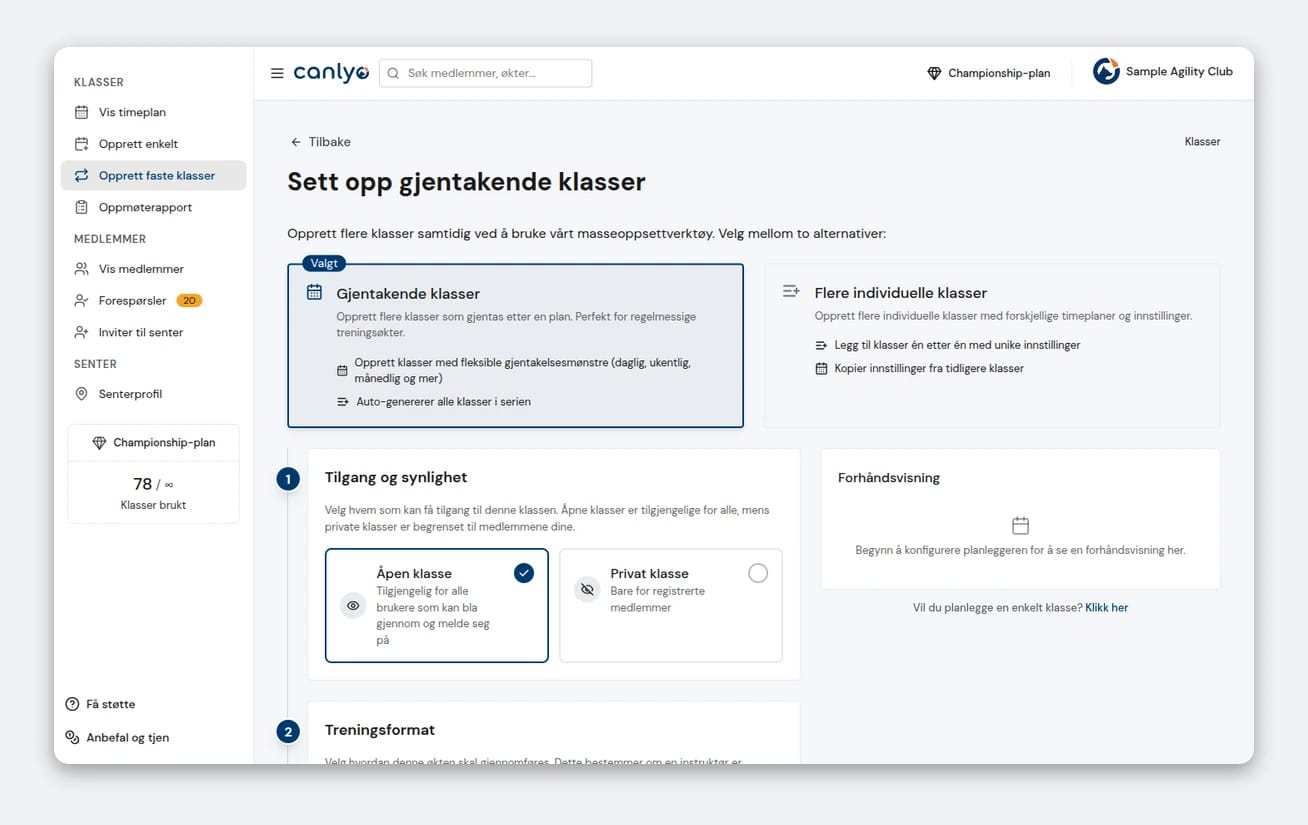 Lag gjentakende kurs