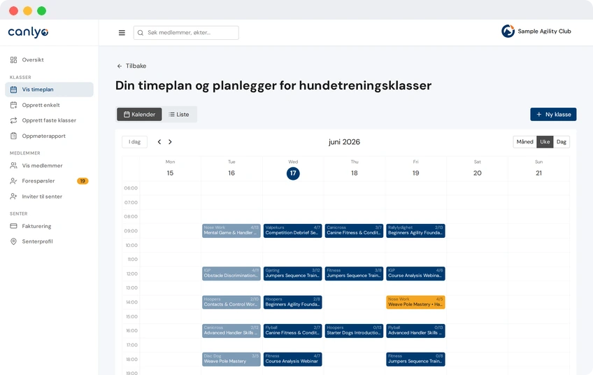 Class calendar